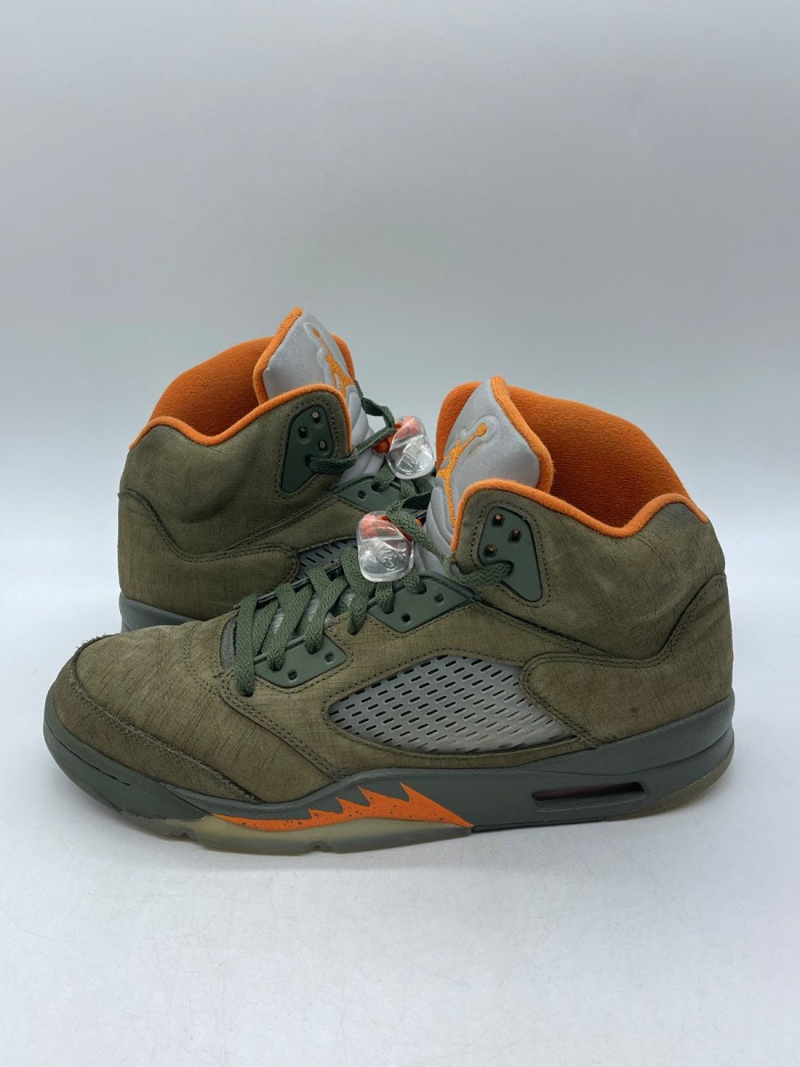 Jordan 5 Retro Olive (2024) 12 (Moderately Worn Pre-Owned)JordanArmy Olive/Solar Orange - Image 1