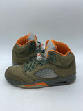Jordan 5 Retro Olive (2024) 12 (Moderately Worn Pre-Owned)JordanArmy Olive/Solar Orange - Image 1