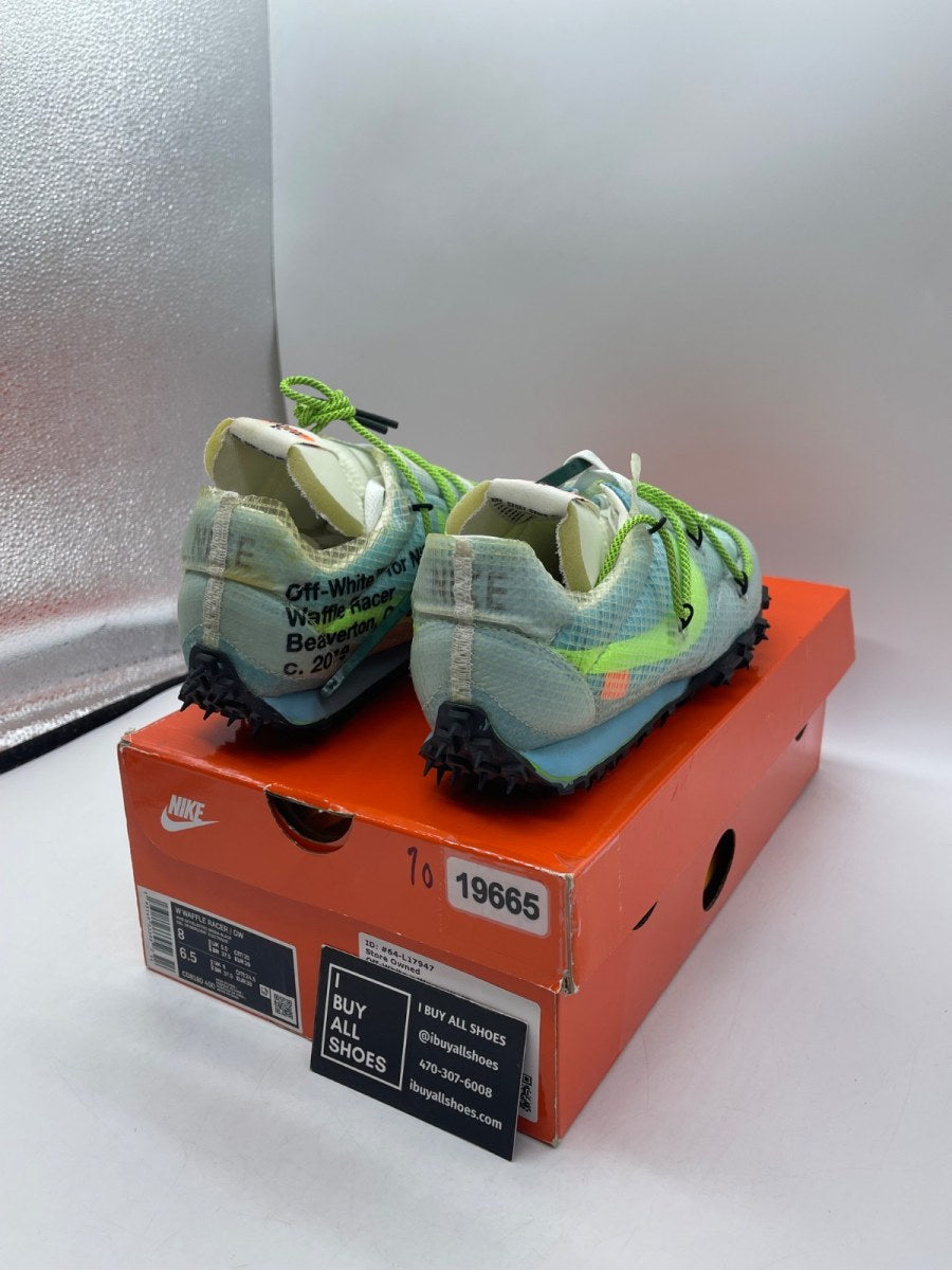 Nike Waffle Racer Off-White Vivid Sky (Women's) 8W (Moderately Worn Pre-Owned) - Image 5