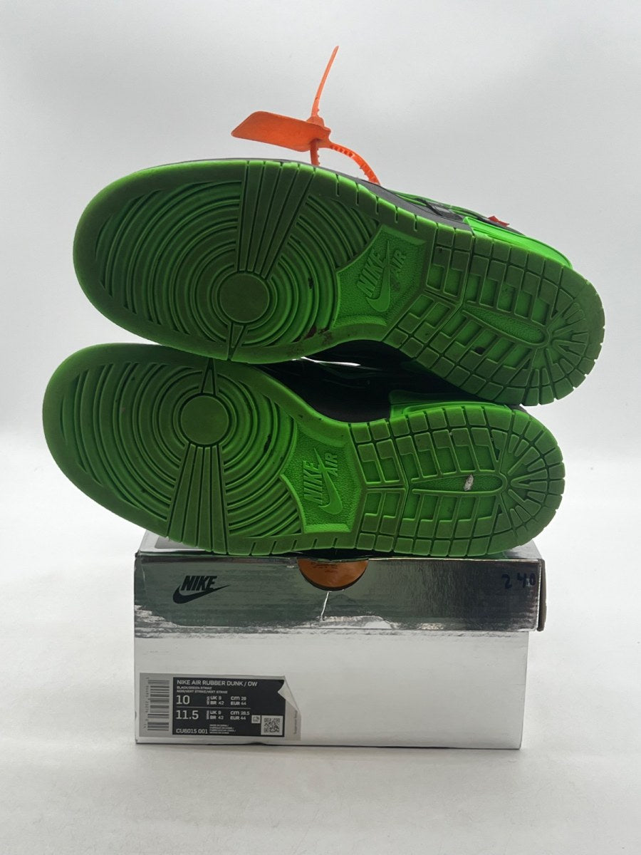 Nike Air Rubber Dunk Off-White Green Strike 10 (Lightly Worn Pre-Owned)NikeBlack/White-Green Strike - Image 8