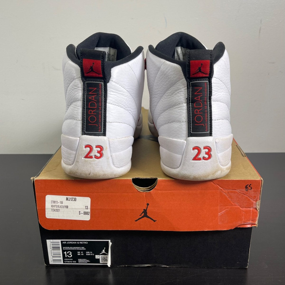 Jordan 12 Retro Twist 13 (Moderately Worn Pre-Owned)JordanWhite/Black-University Red - Image 4