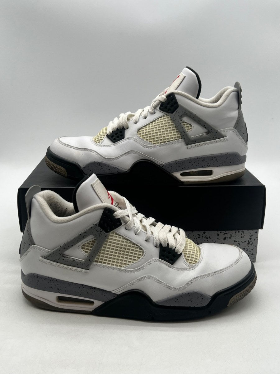 Jordan 4 Retro White Cement (2012) 9.5 (Heavily Worn Pre-Owned)JordanWhite/Black-Tech Grey - Image 1