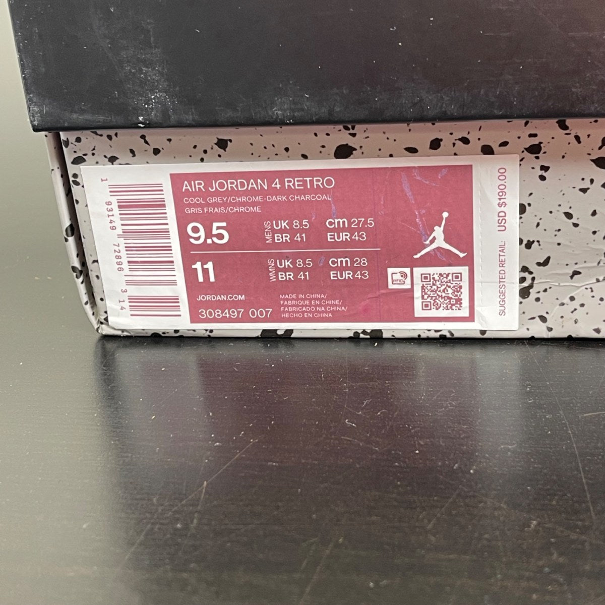 Jordan 4 Retro Cool Grey (2019) (Size 9.5) Moderately Worn - Image 7