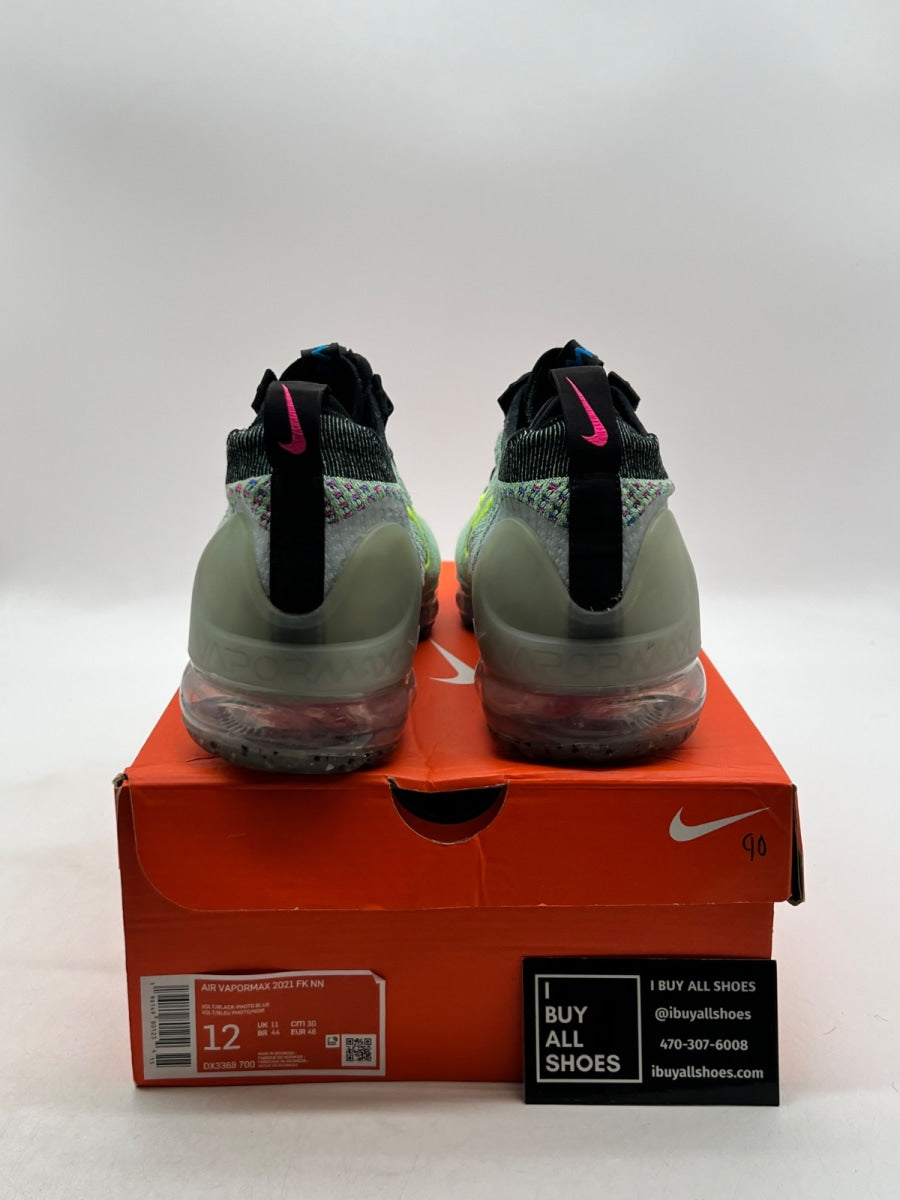 Nike Air VaporMax 2021 Flyknit Next Nature Volt Photo Blue 12 (Lightly Worn Pre-Owned) - Image 3