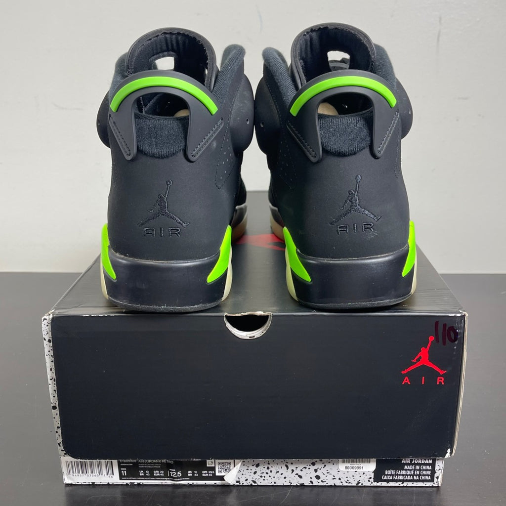 Jordan 6 Retro Electric Green 11 (Moderately Worn Pre-Owned)JordanBlack/Electric Green - Image 4