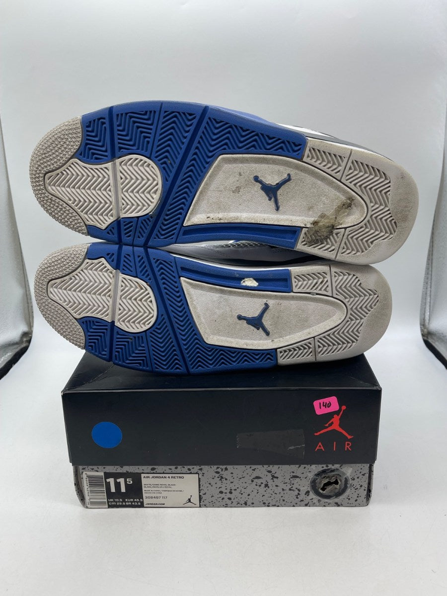 Jordan 4 Retro Motorsports (2017) 11.5 (Moderately Worn Pre-Owned)JordanWhite/Varsity Blue-Black - Image 7