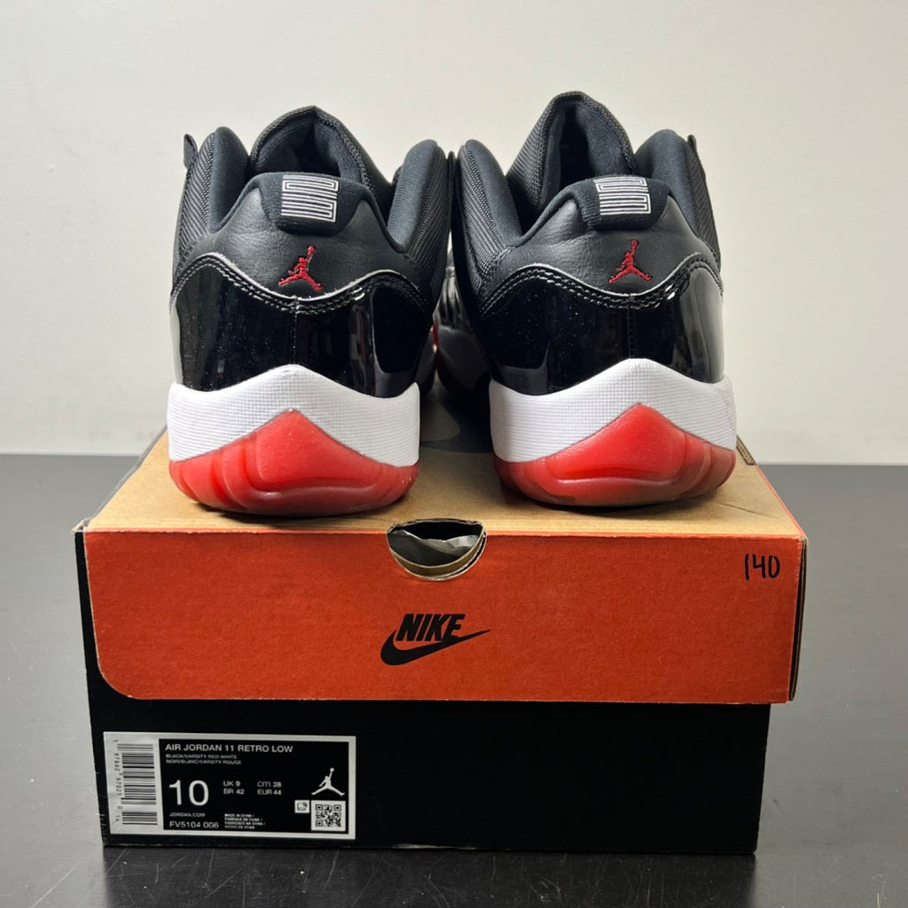 Jordan 11 Retro Low Bred (2025) 10 (Lightly Worn Pre-Owned)JordanBlack/White-Varsity Red - Image 4