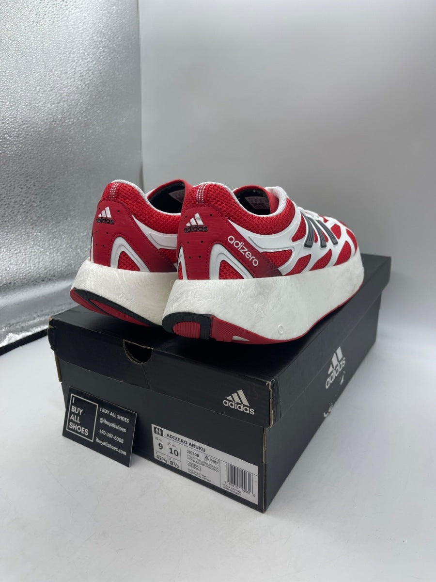 adidas Adizero Aruku White Pure Ruby 9 (Moderately Worn Pre-Owned) - Image 5