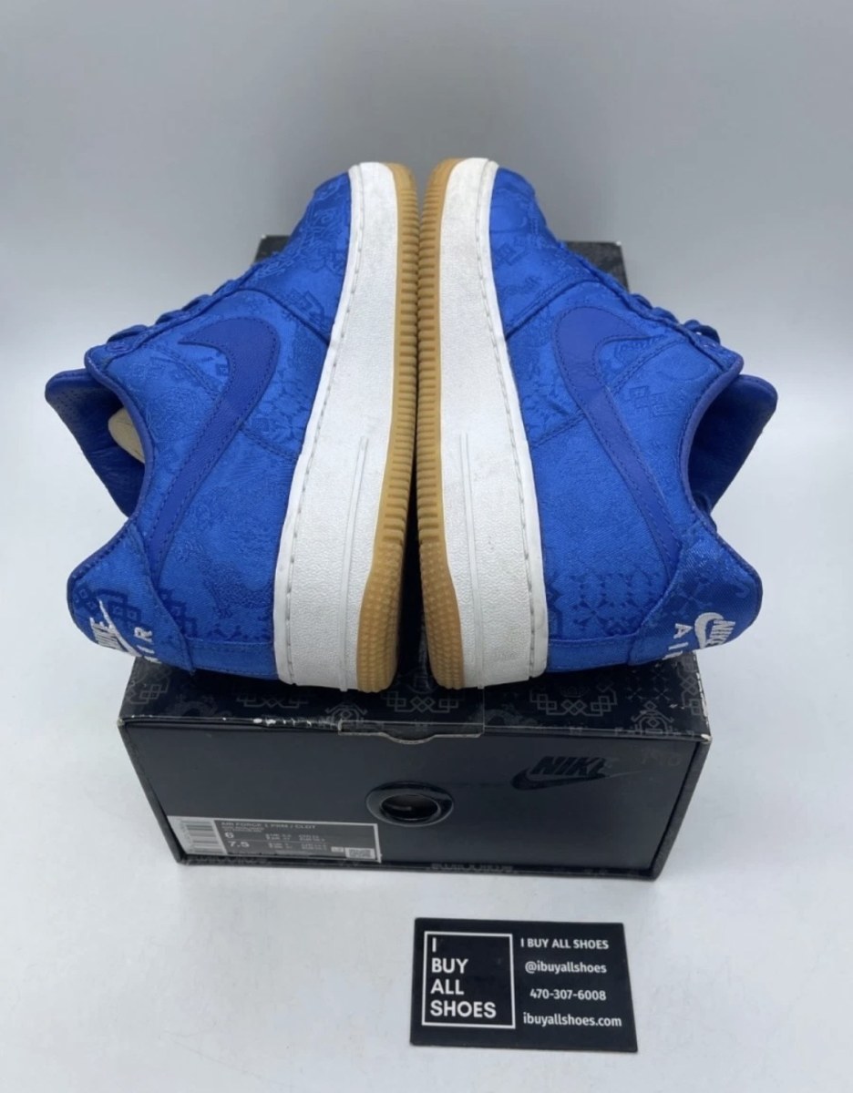 Nike Air Force 1 Low CLOT Blue Silk 6 (Moderately Worn Pre-Owned)NikeUniversity Blue/White-Gum - Image 6