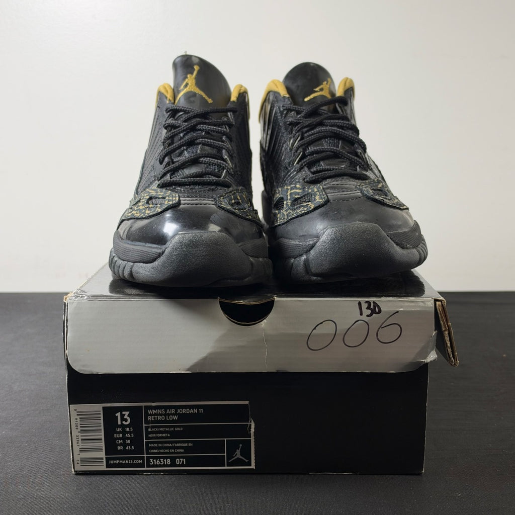 Jordan 11 Retro Low IE Black Metallic Gold (Women's) (Size 13W) - Image 2