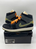 Jordan 1 Mid SE Craft Anthracite Light Olive 11 (Moderately Worn Pre-Owned)JordanAnthracite/Black/Bright Mandarin/Sky J Light Olive - Image 1
