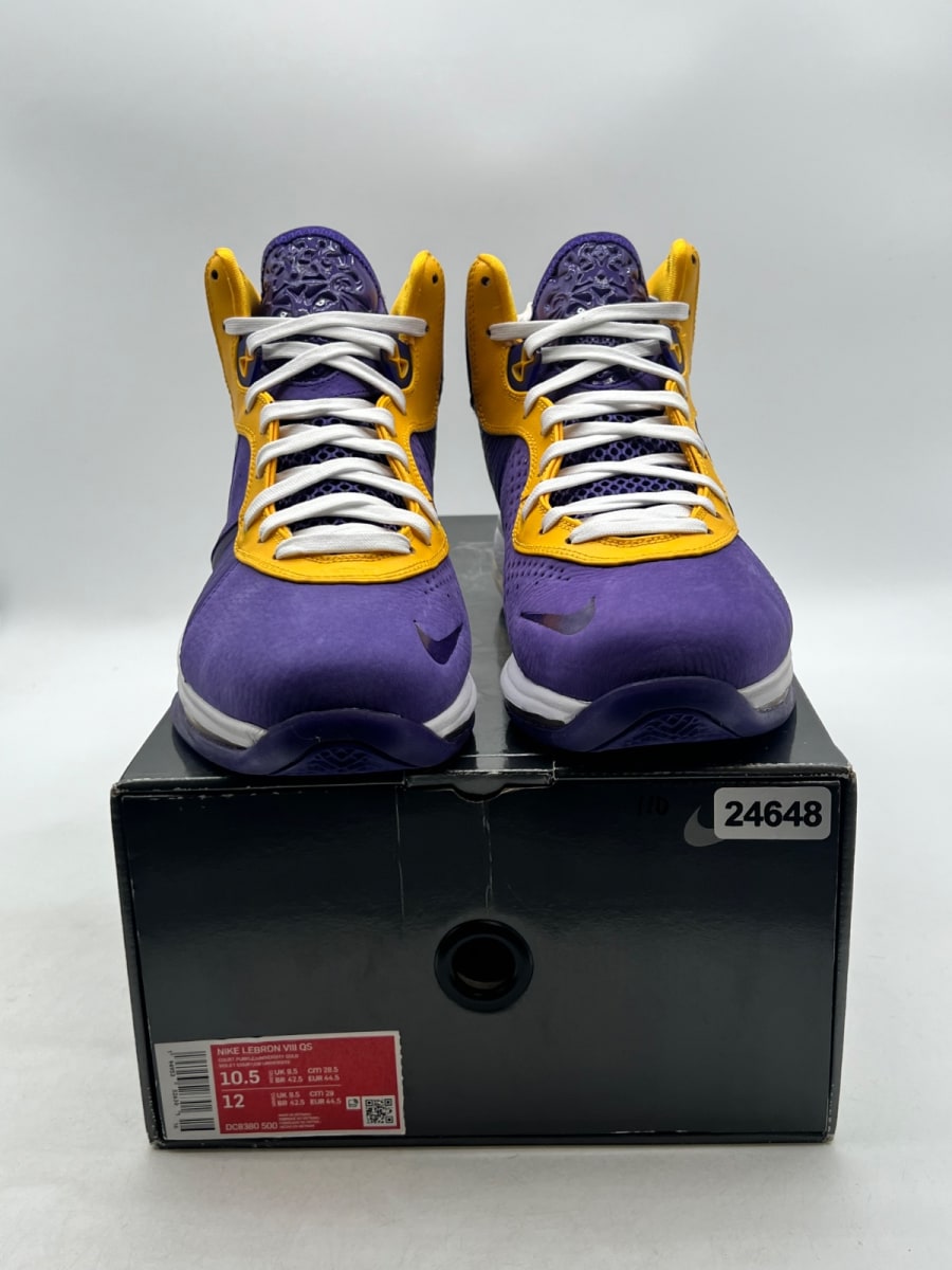 Nike LeBron 8 Lakers 10.5 (Lightly Worn Pre-Owned)NikeCourt Purple/Court Purple-University Gold-University Gold - Image 2