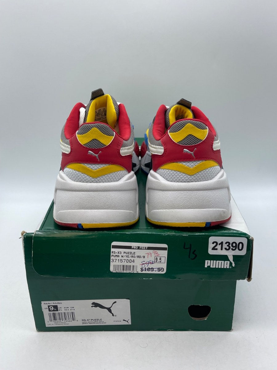Puma RS-X3 Puzzle White Yellow 9.5 (Moderately Worn Pre-Owned)PumaPuma White/Spectra Yellow - Image 3