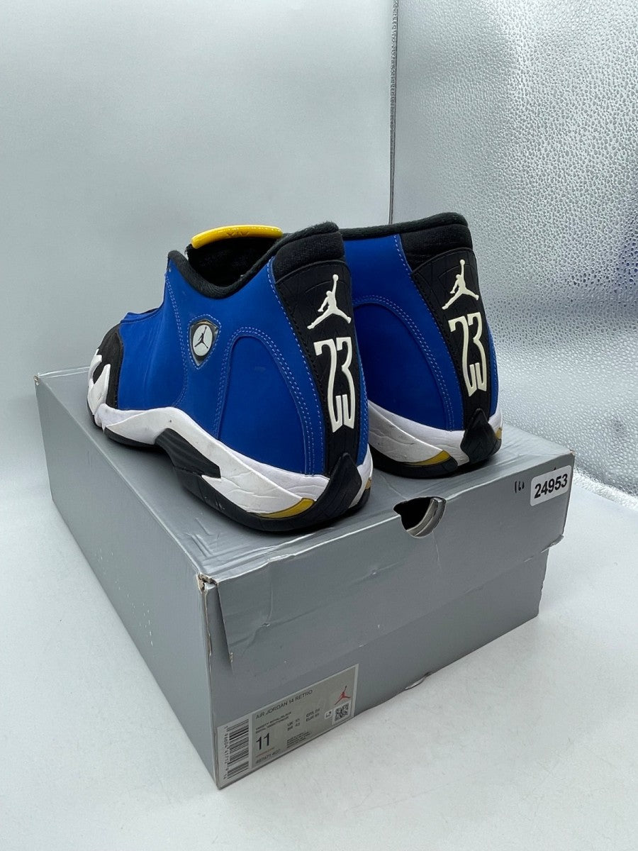 Jordan 14 Retro Laney (2023) 11 (Moderately Worn Pre-Owned)JordanVarsity Royal/Black-Varsity Maize-White - Image 4