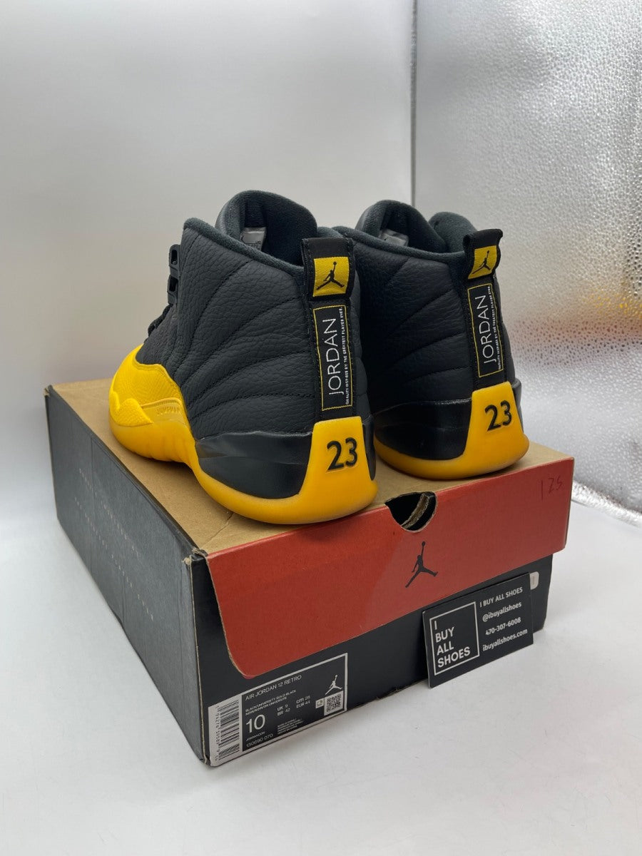 Jordan 12 Retro Black University Gold 10 (Moderately Worn Pre-Owned) - Image 4