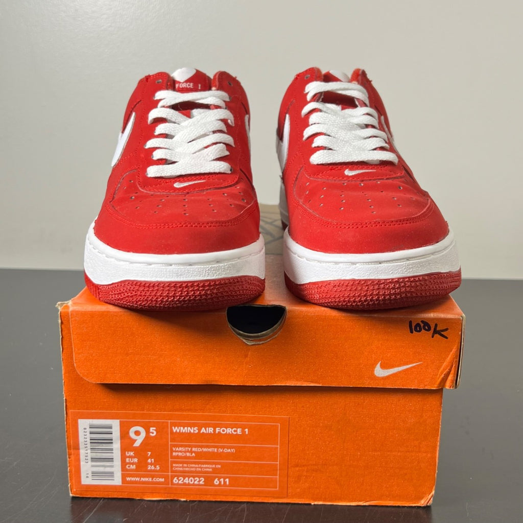 Nike Air Force 1 Low V-Day (Women's) 9.5W (Moderately Worn Pre-Owned)NikeVarsity Red/White - Image 2