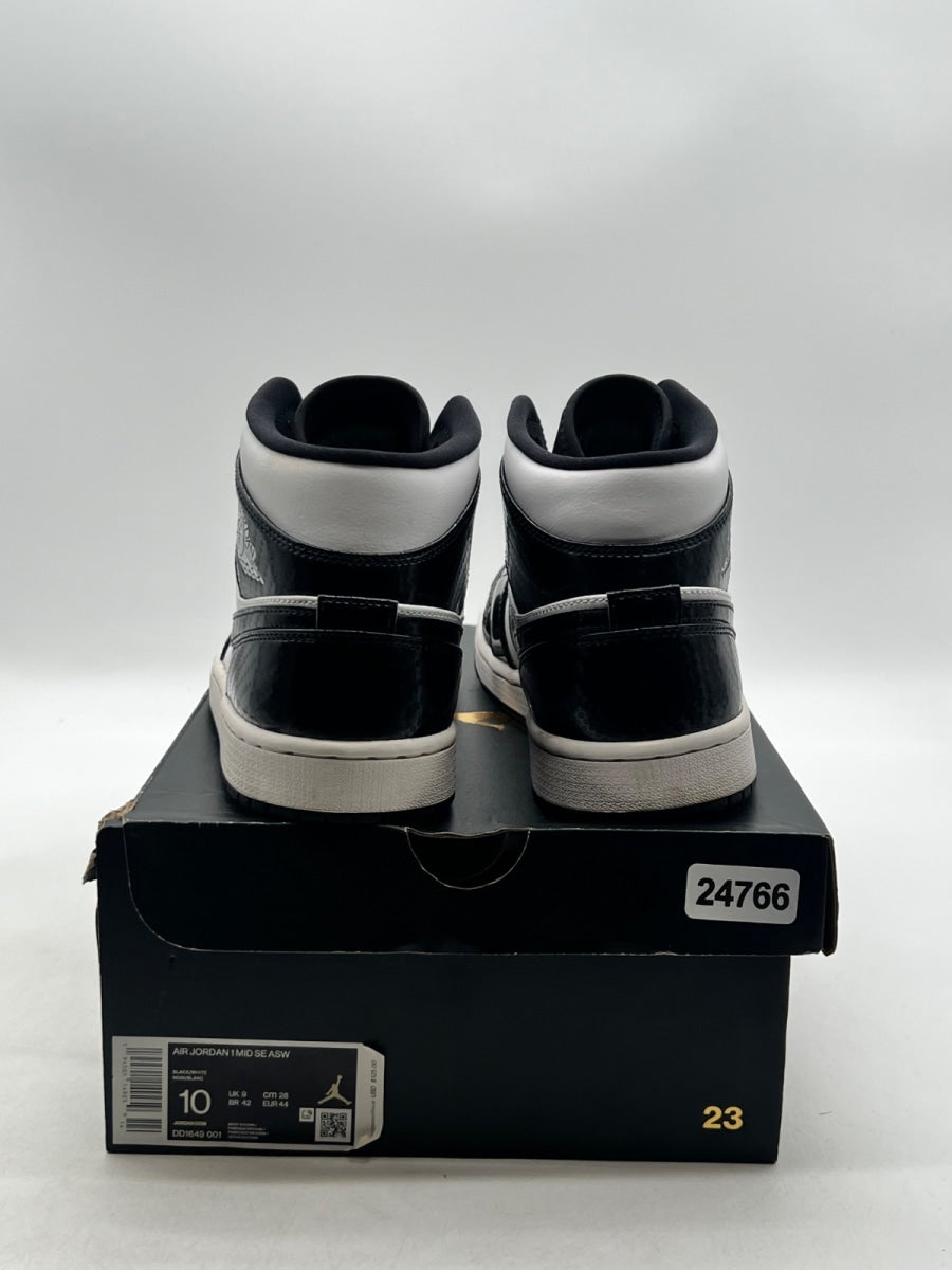 Jordan 1 Mid Carbon Fiber 10 (Moderately Worn Pre-Owned)JordanBlack/White-Black - Image 3
