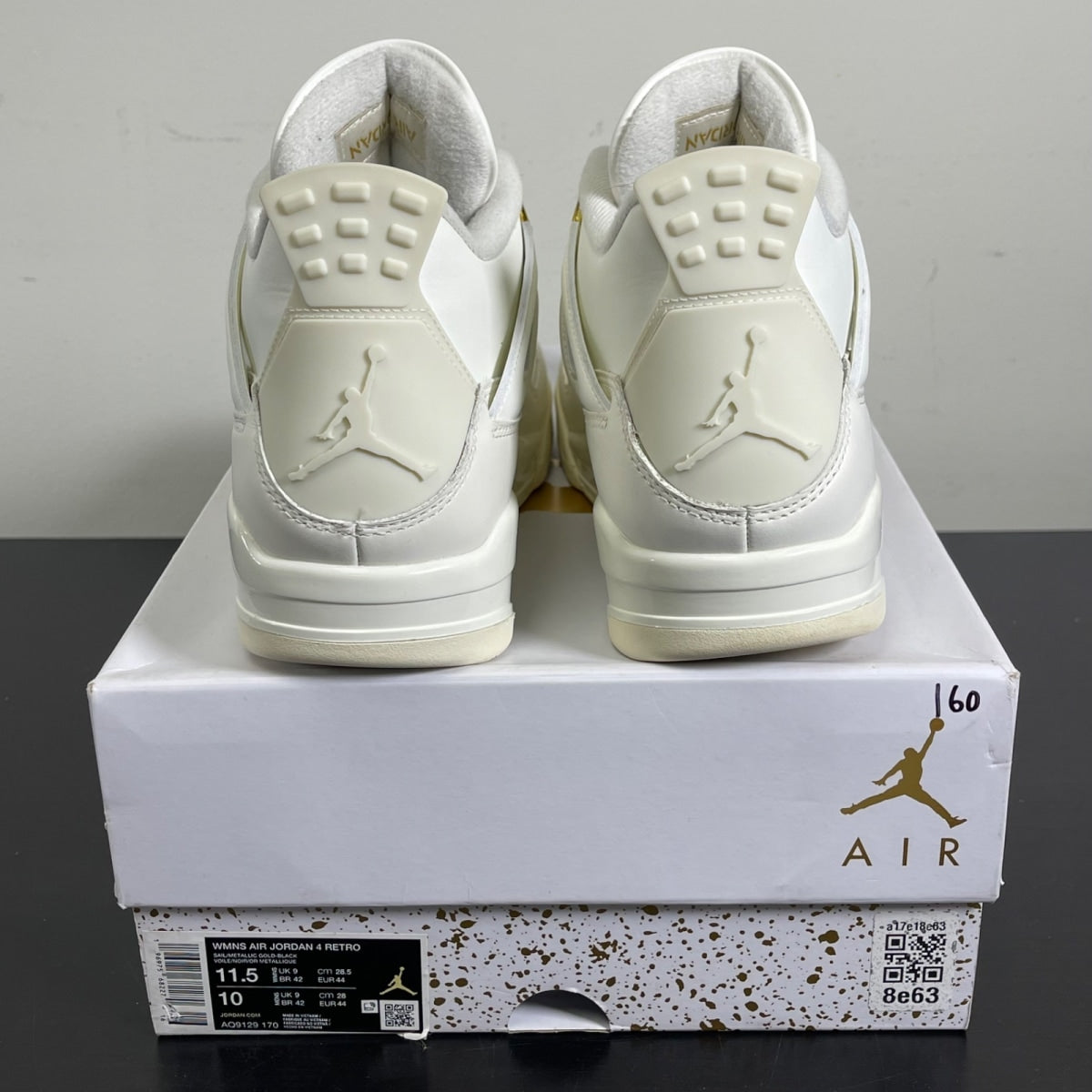 Jordan 4 Retro Metallic Gold (Women's) 11.5W (Moderately Worn Pre-Owned)JordanSail/Metallic Gold/Black - Image 4