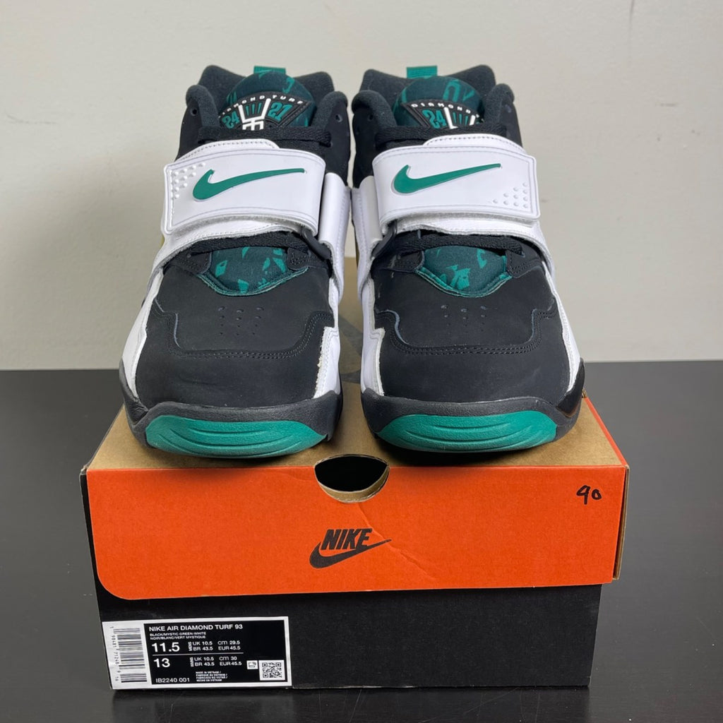Nike Air Diamond Turf Emerald 11.5 (Moderately Worn Pre-Owned)NikeBlack/Mystic Green-White-Golden Tussah - Image 2
