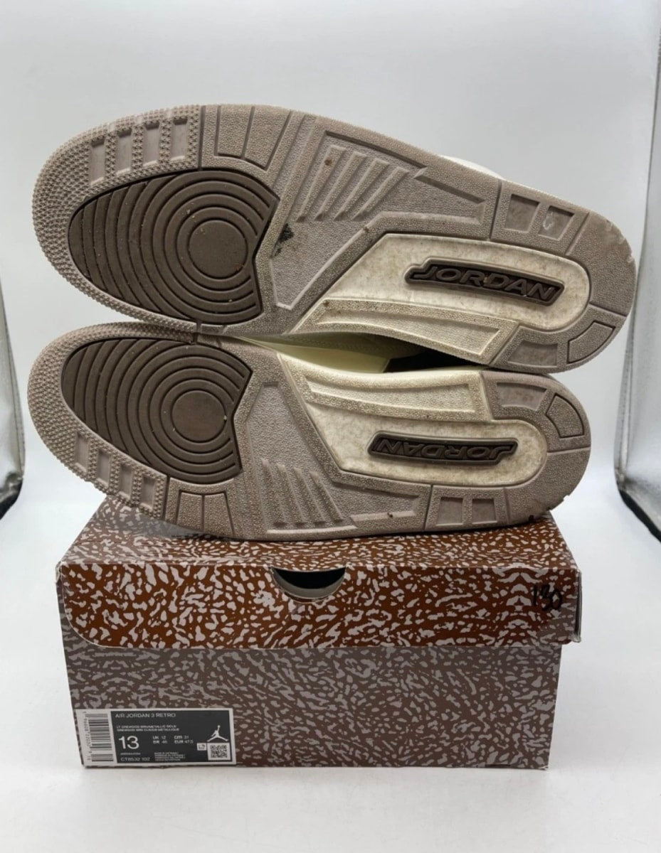 Jordan 3 Retro Palomino 13 (Lightly Worn Pre-Owned)JordanLight Orewood Brown/Metallic Gold/Light British Tan/Palomino - Image 7