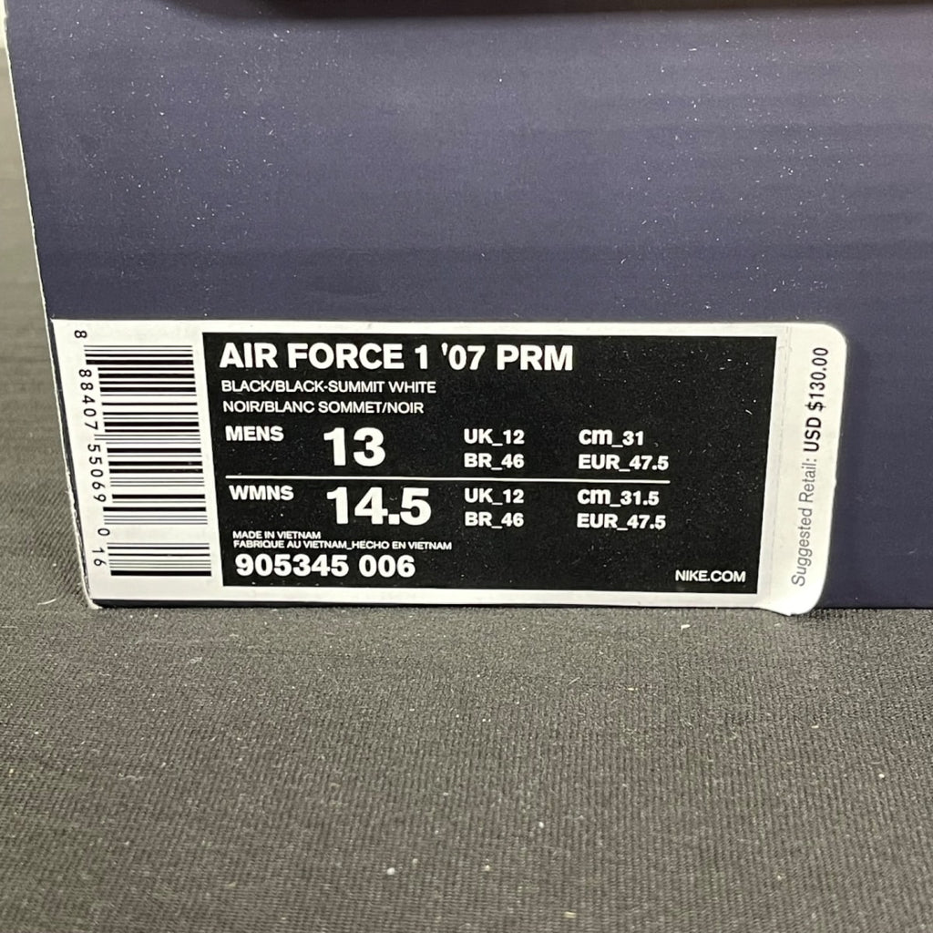 Nike Air Force 1 Low 3x1 Denim Black 13 (Moderately Worn Pre-Owned)NikeBlack/Black-Summit White - Image 7