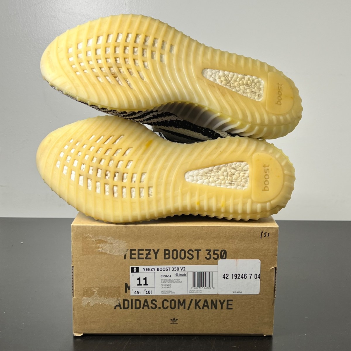 adidas Yeezy Boost 350 V2 Zebra 11 (Moderately Worn Pre-Owned)adidasWhite/Core Black/Red - Image 6