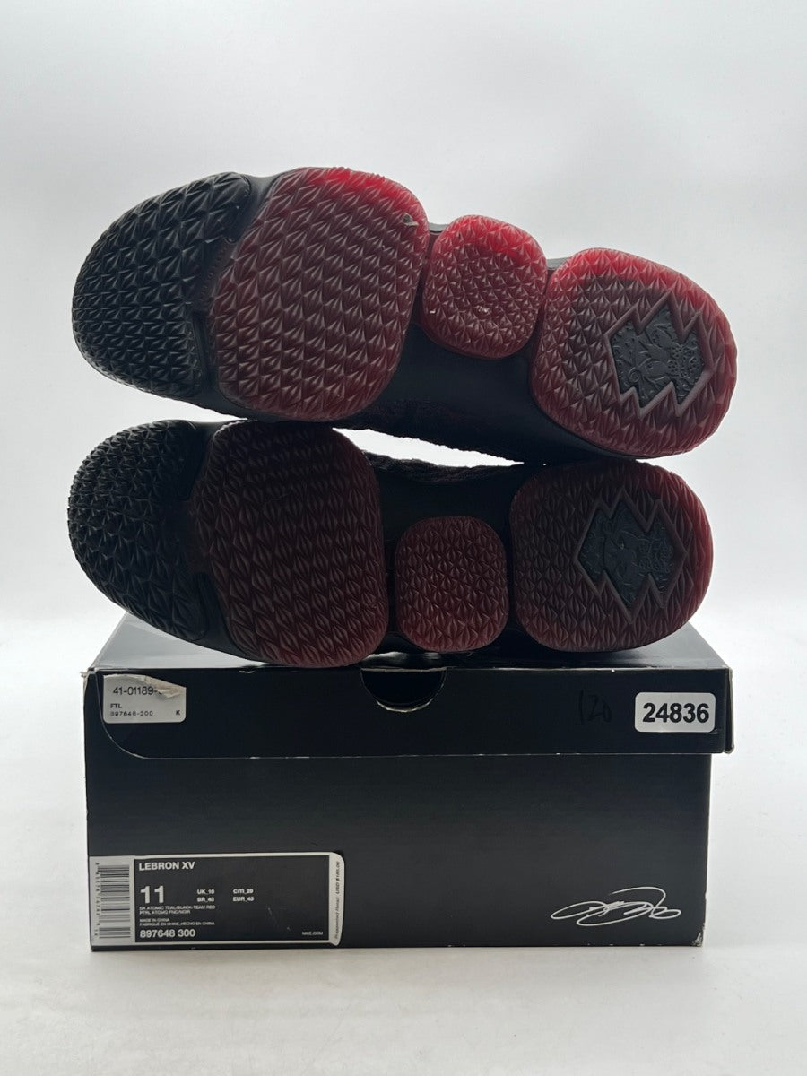 Nike LeBron 15 New Heights 11 (Lightly Worn Pre-Owned)NikeDark Atomic Teal/Ale Brown-Team Red - Image 8