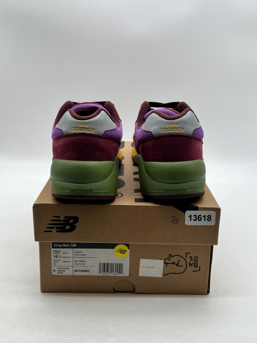 New Balance 580 Stray Rats Maroon Purple 10.5 (Lightly Worn Pre-Owned)New BalanceBurgundy/Mystic Purple - Image 5