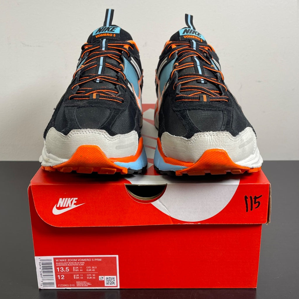 Nike Zoom Vomero 5 Blue Glaze Total Orange (Women's) 13.5W (Moderately Worn Pre-Owned)NikeLight Bone/Blue Gaze/Total Orange - Image 2