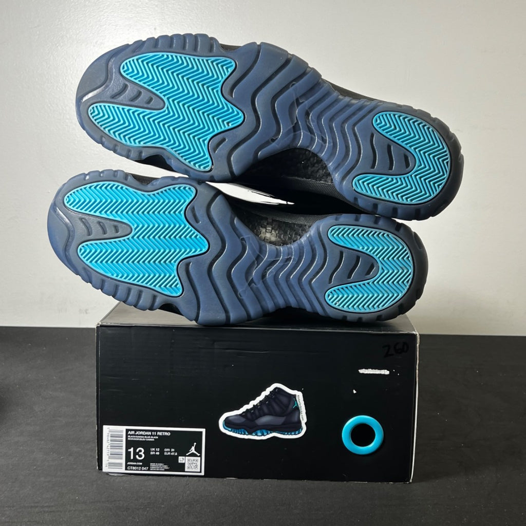 Jordan 11 Retro Gamma Blue (2025) 13 (Lightly Worn Pre-Owned)JordanBlack/Gamma Blue/Varsity Maize - Image 6
