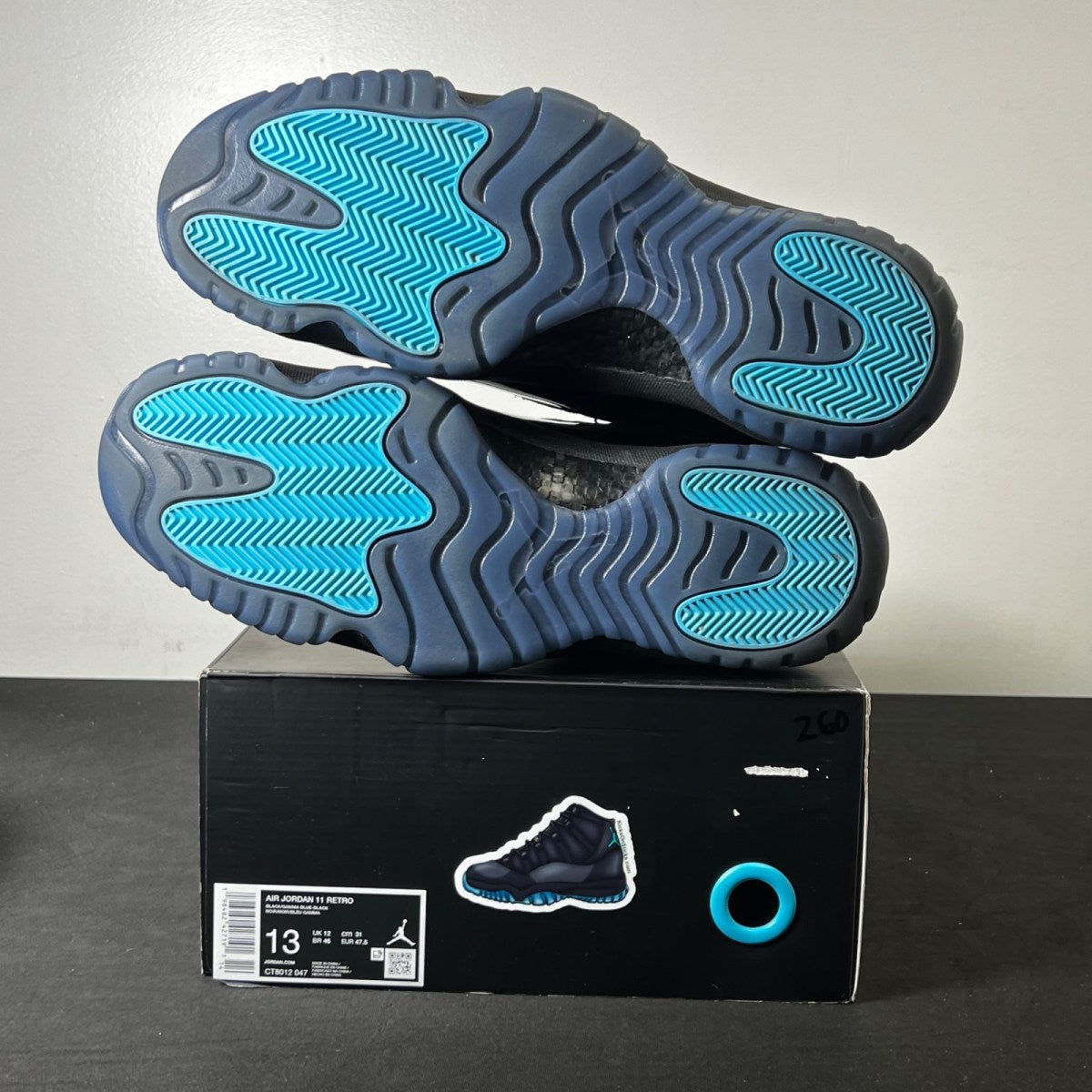 Jordan 11 Retro Gamma Blue (2025) 13 (Lightly Worn Pre-Owned)JordanBlack/Gamma Blue/Varsity Maize - Image 6