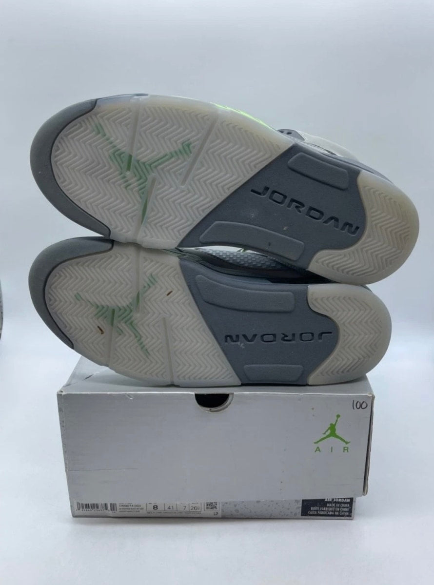 Jordan 5 Retro Green Bean (2022) 8 (Lightly Worn Pre-Owned)JordanSilver/Green Bean-Flint Grey - Image 7