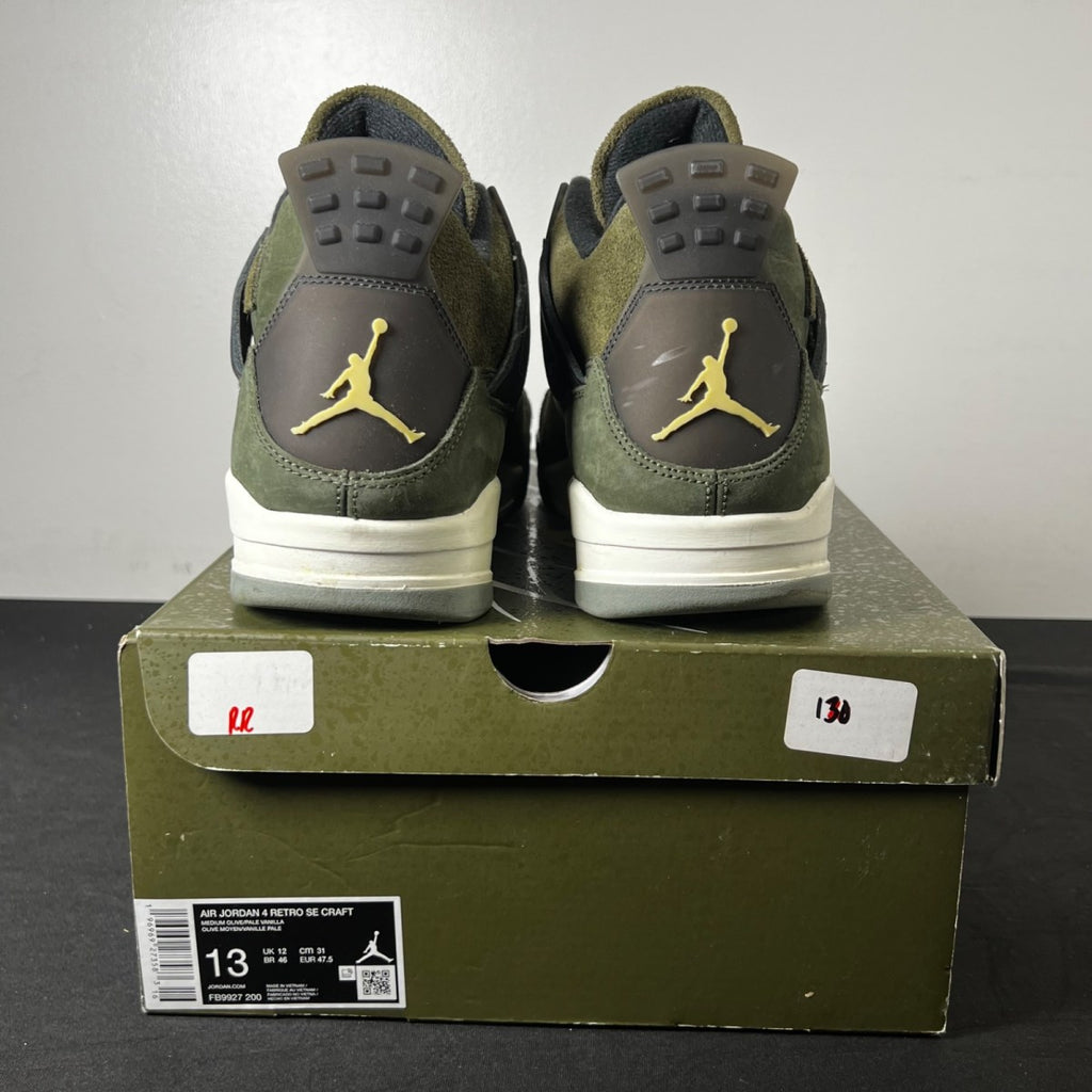 Jordan 4 Retro SE Craft Medium Olive 13 (Moderately Worn Pre-Owned)JordanMedium Olive/Pale Vanilla/Khaki/Black/Sail - Image 5
