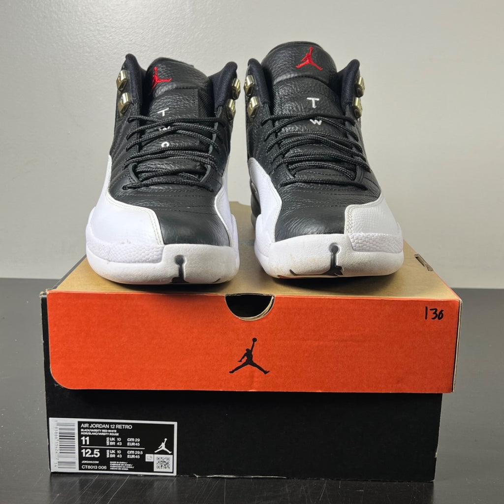 Jordan 12 Retro Playoffs (2022) 11 (Moderately Worn Pre-Owned)JordanBlack/Varsity Red-White - Image 2