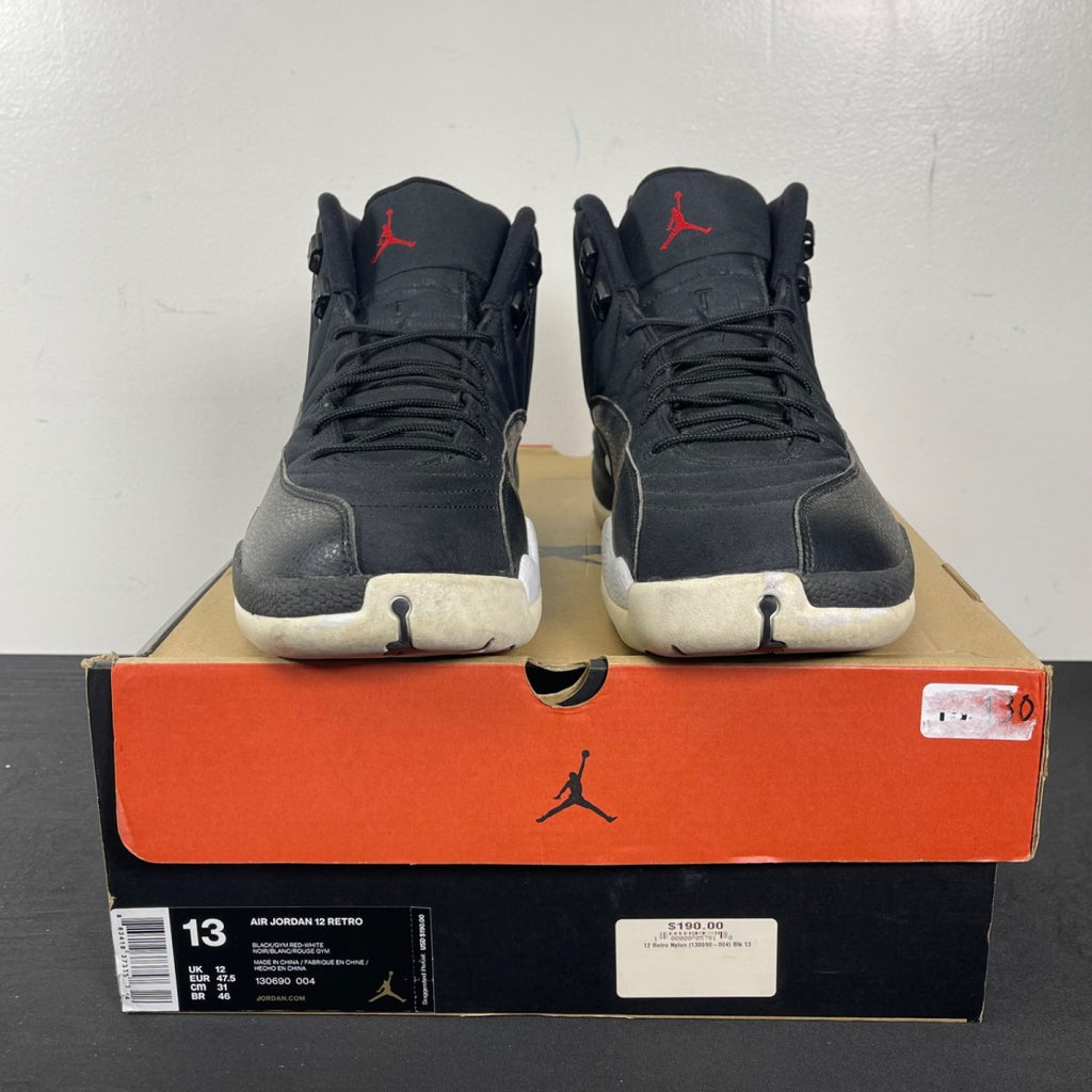 Jordan 12 Retro Nylon 13 (Moderately Worn Pre-Owned)JordanBlack/Gym Red-White - Image 2