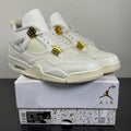 Jordan 4 Retro Metallic Gold (Women's) 12W (Moderately Worn Pre-Owned)JordanSail/Metallic Gold/Black - Image 1