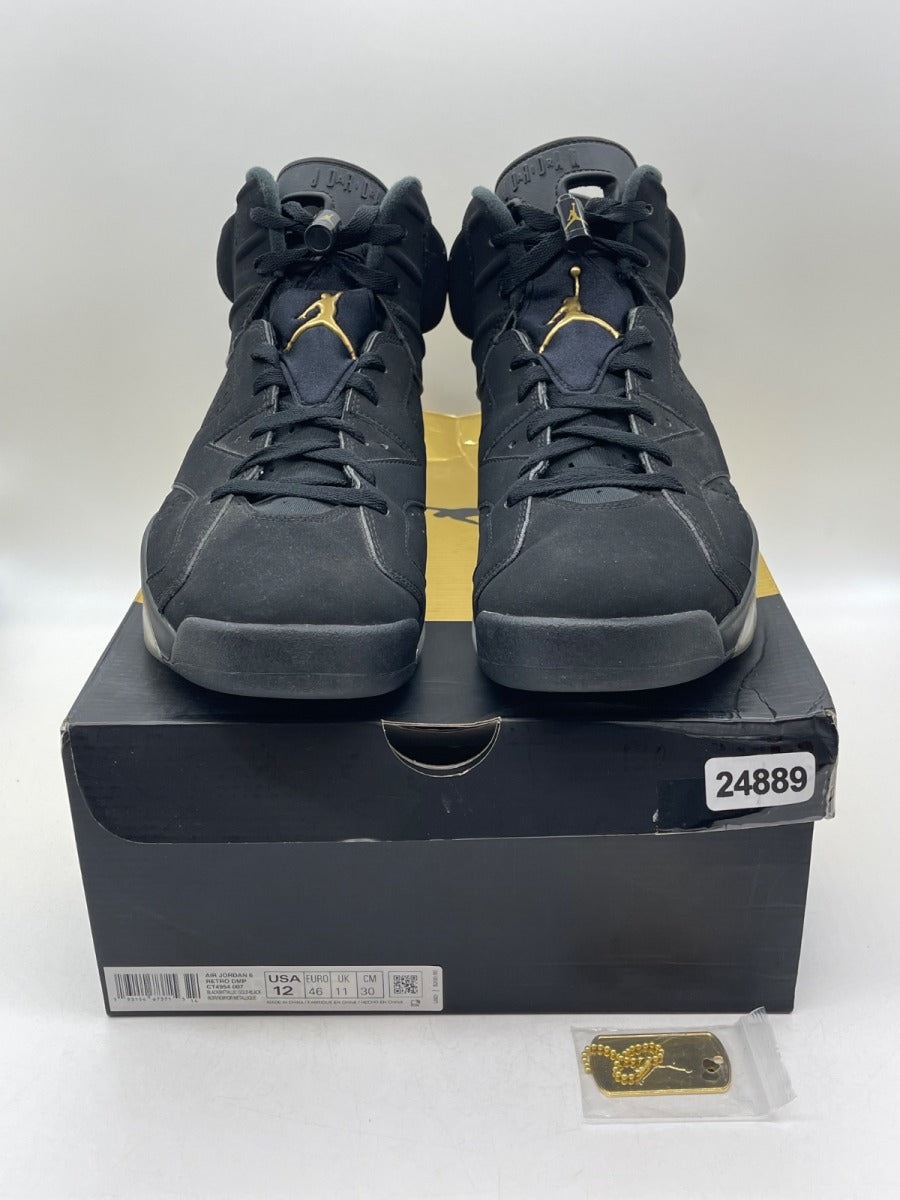 Jordan 6 Retro DMP (2020) 12 (Moderately Worn Pre-Owned)JordanBlack/Metallic Gold - Image 2