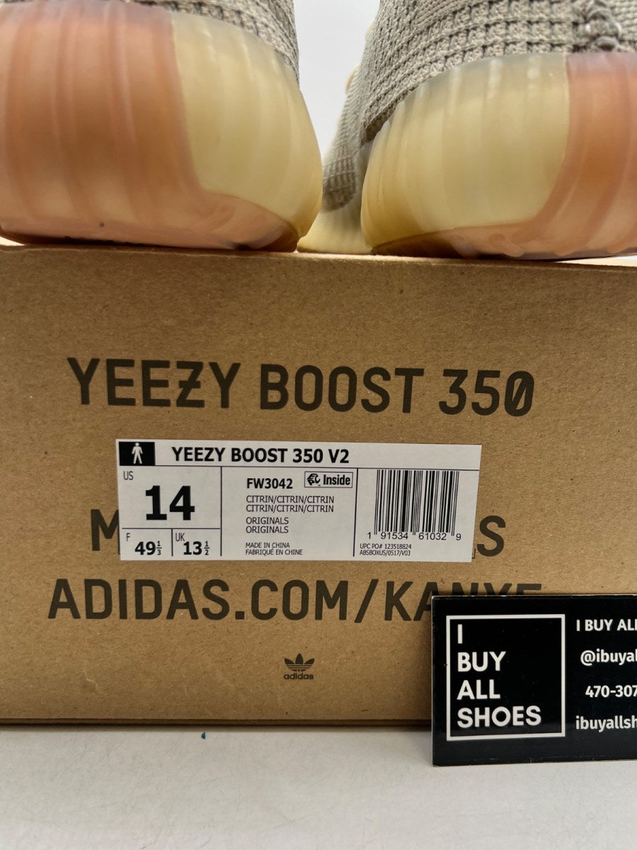 adidas Yeezy Boost 350 V2 Citrin (Non-Reflective) 14 (Moderately Worn Pre-Owned) - Image 4