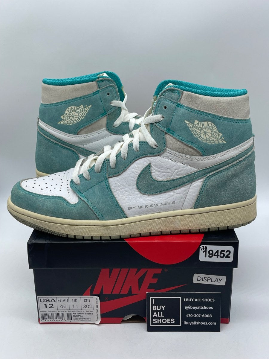 Jordan 1 Retro High Turbo Green 12 (Moderately Worn Pre-Owned) - Image 1