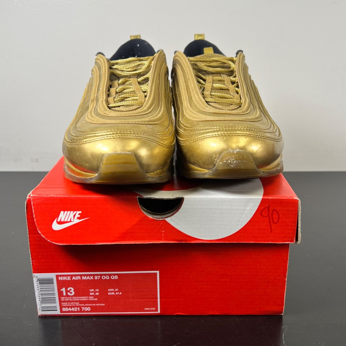 Nike Air Max 97 Metallic Gold (2017/2018) (Size 13) - Image 2