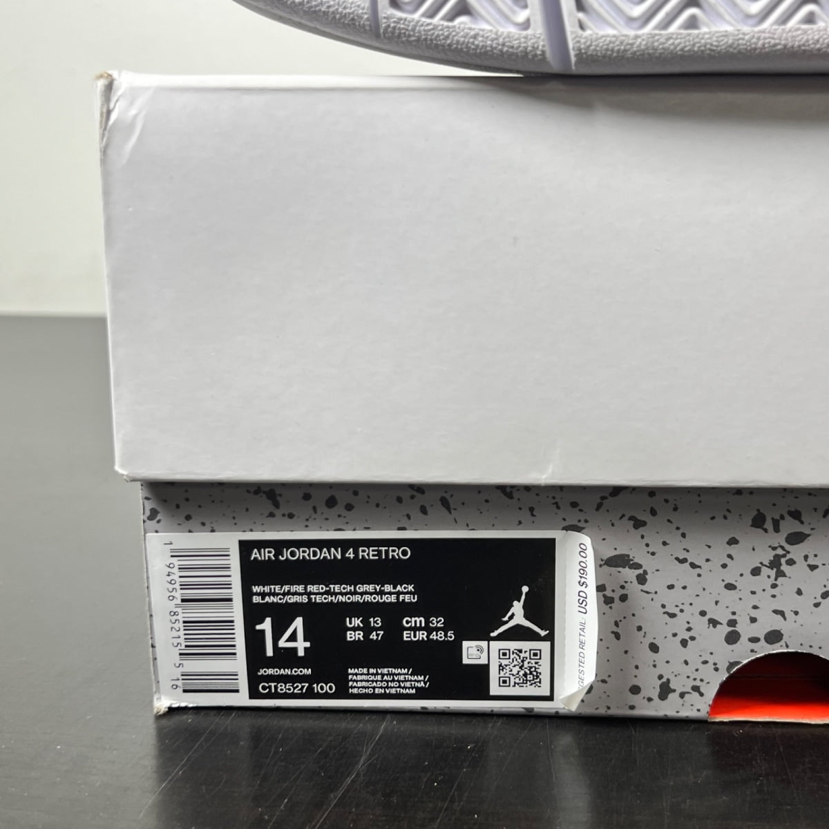 Jordan 4 Retro White Oreo (2021) 14 (Lightly Worn Pre-Owned)JordanWhite/Tech Grey-Black-Fire Red - Image 6