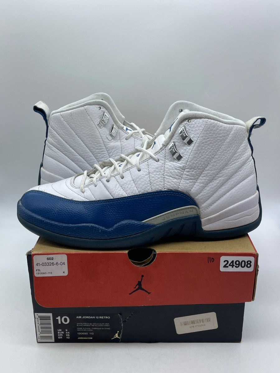 Jordan 12 Retro French Blue (2016) 10 (Moderately Worn Pre-Owned)JordanWhite/French Blue-Metallic Silver-Varsity Red - Image 1