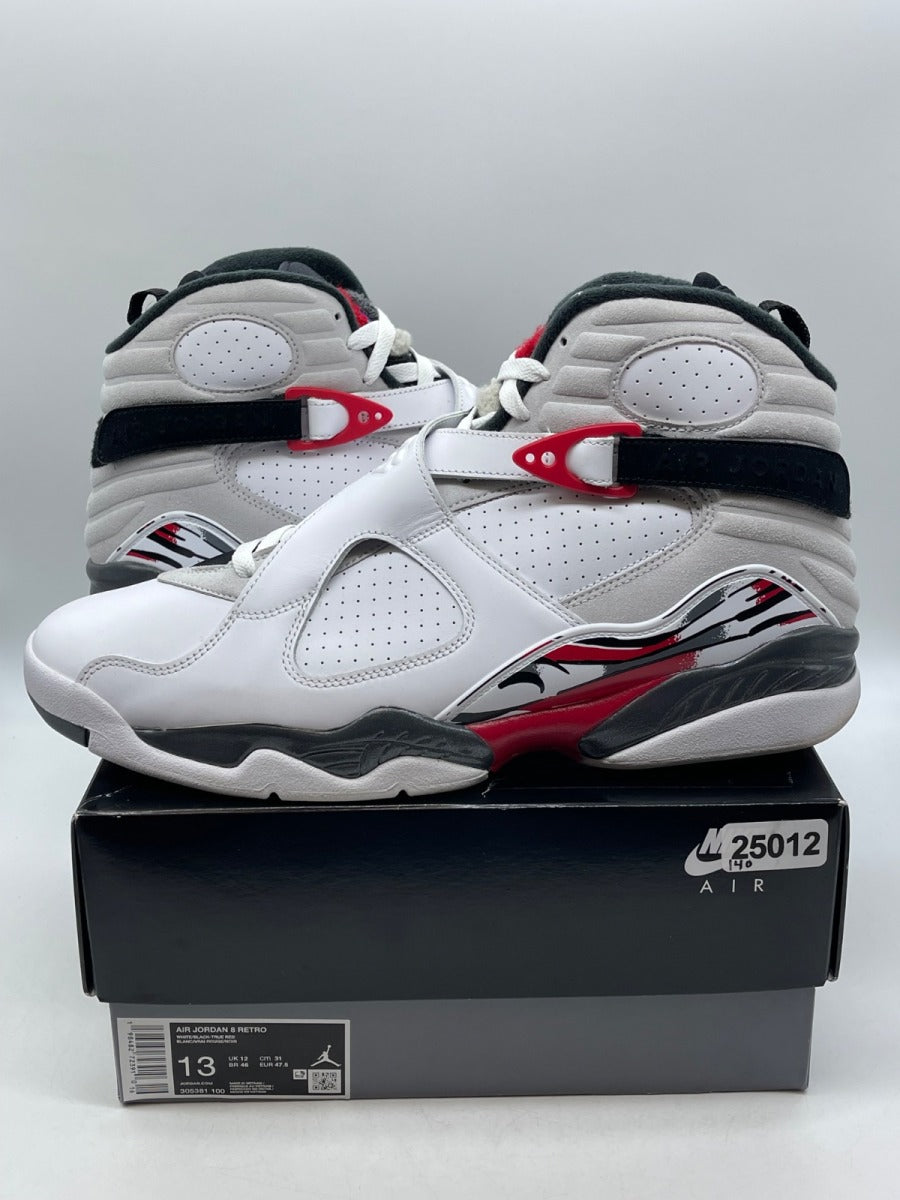 Jordan 8 Retro White True Red (2025) 13 (Moderately Worn Pre-Owned)JordanWhite/Black/True Red - Image 1