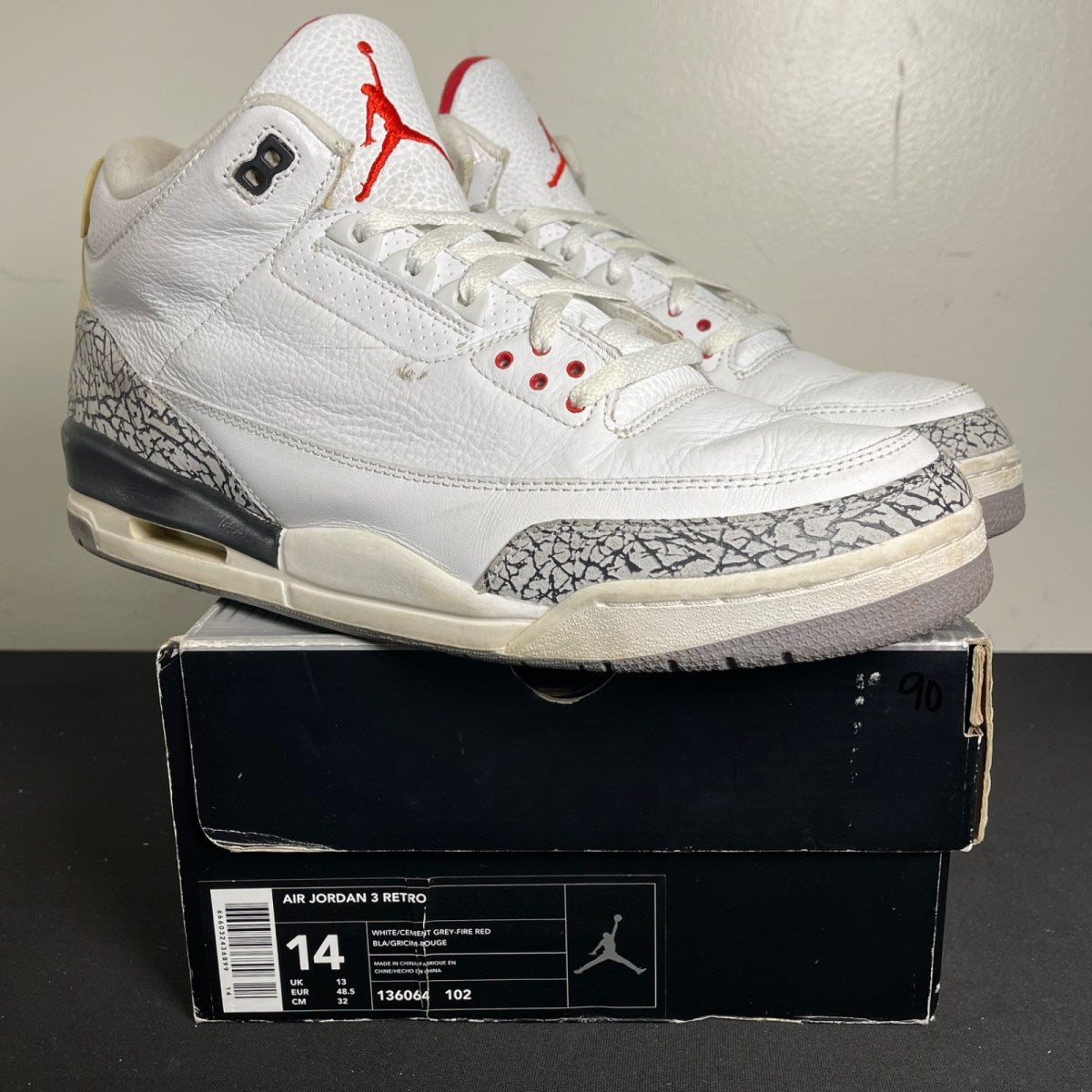 Jordan 3 Retro White Cement (2003) (Size 14) - Image 1