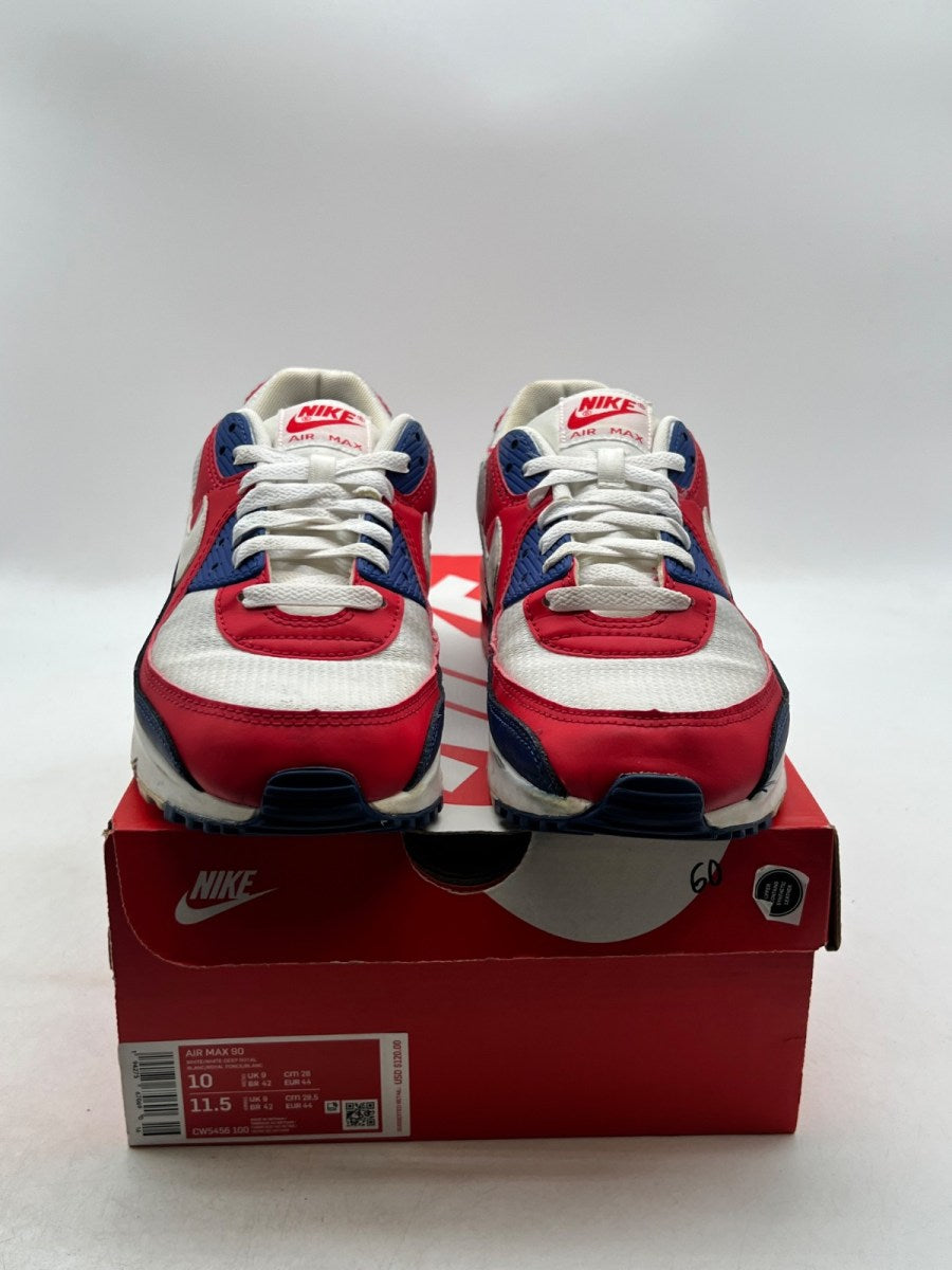 Nike Air Max 90 USA (2020) 10 (Moderately Worn Pre-Owned)NikeWhite/Red-Royal - Image 2