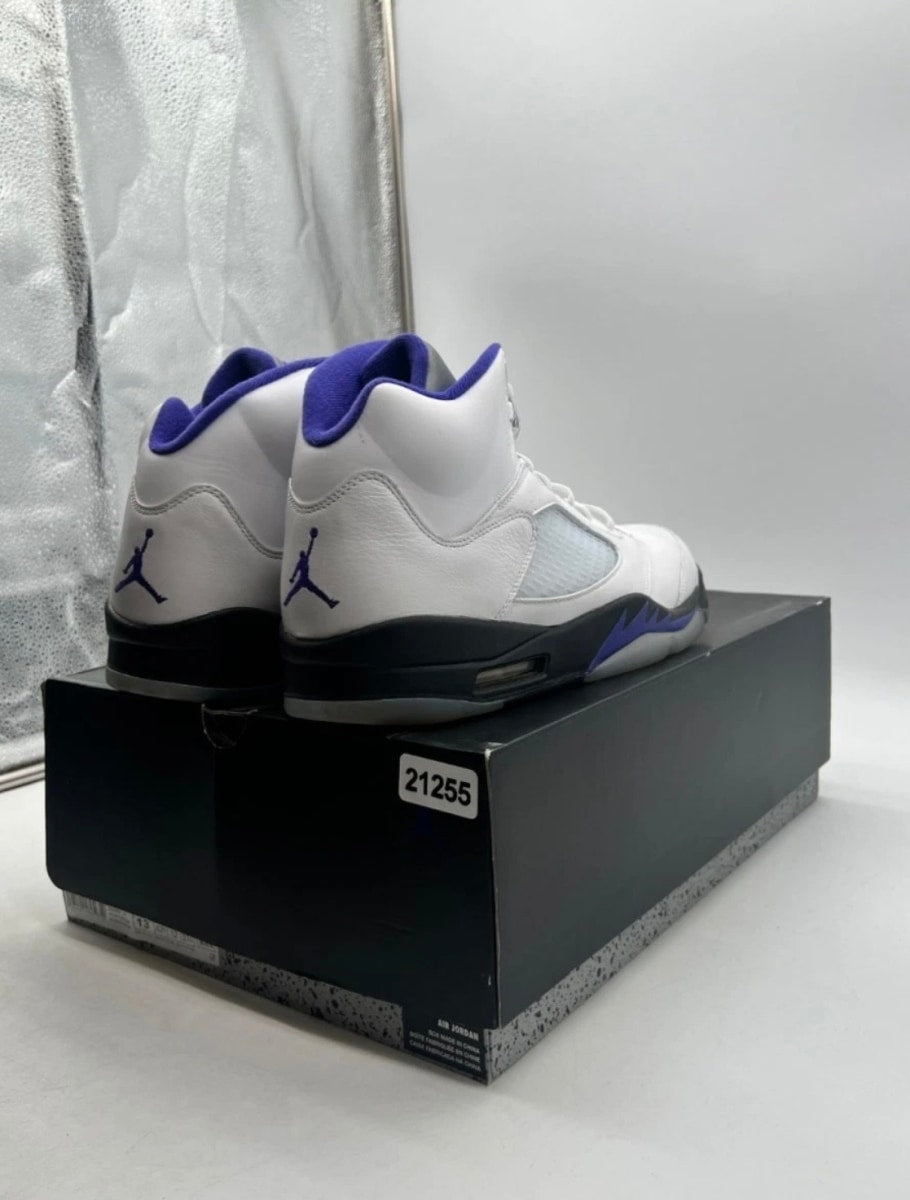 Jordan 5 Retro Dark Concord 13 (Heavily Worn Pre-Owned)JordanWhite/Dark Concord-Black - Image 3