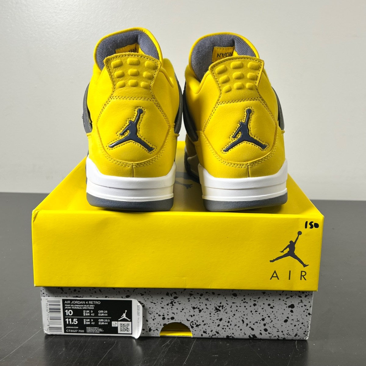 Jordan 4 Retro Lightning (2021) 10 (Lightly Worn Pre-Owned)JordanTour Yellow/White-Dark Blue Grey - Image 4