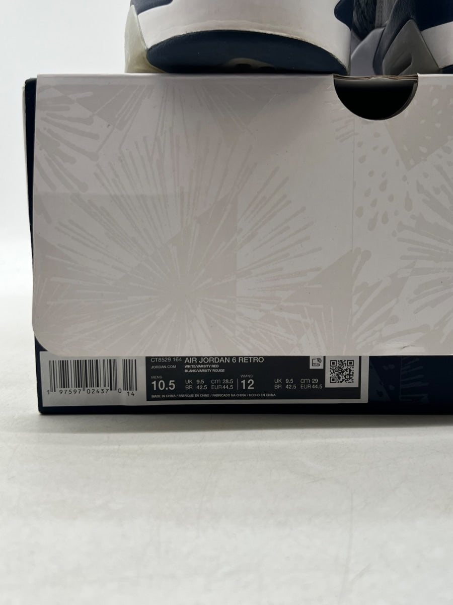 Jordan 6 Retro Olympic (2024) 10.5 (Lightly Worn Pre-Owned)JordanWhite/Varsity Red/Midnight Navy - Image 6
