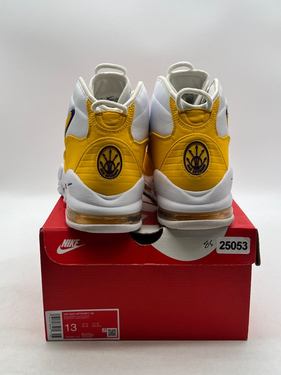 Nike Air Max Uptempo 95 Lakers 13 (Lightly Worn Pre-Owned)NikeWhite/Amarillo/Court Purple - Image 3