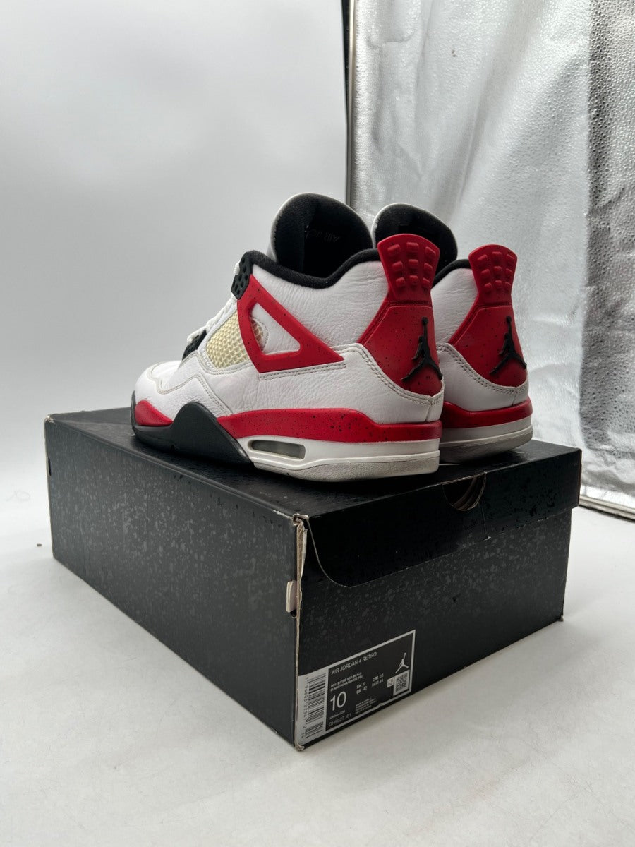 Jordan 4 Retro Red Cement 10 (Moderately Worn Pre-Owned)JordanWhite/Fire Red/Black/Neutral Grey - Image 6